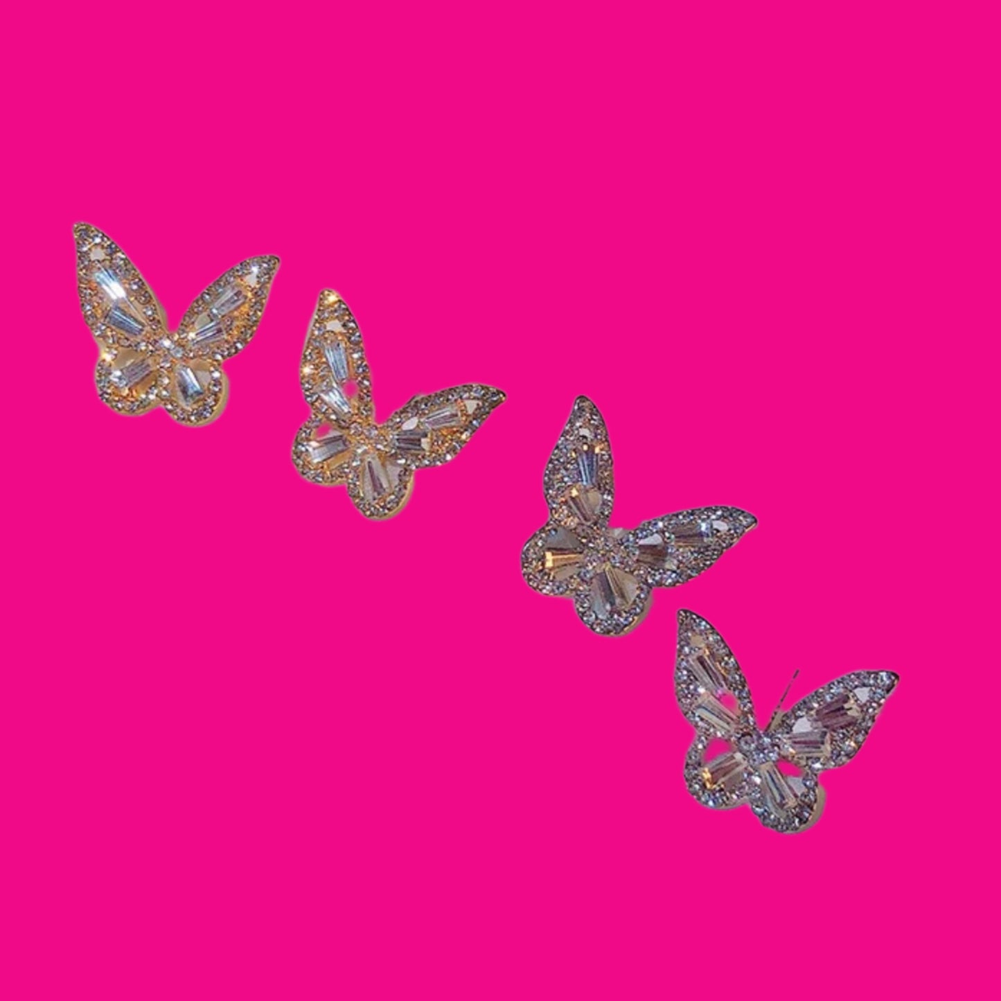 Diamond Butterfly Stud Earrings