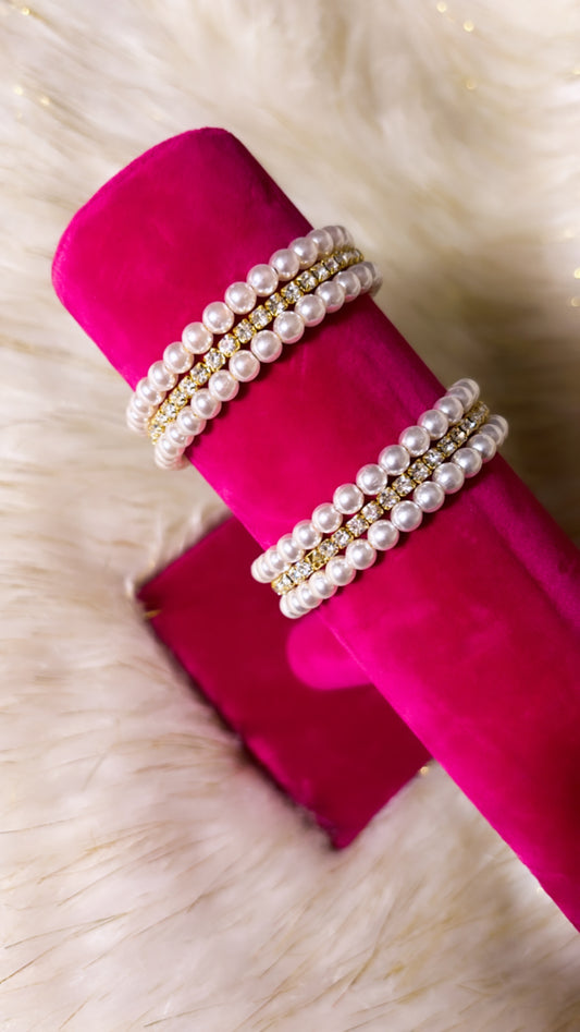 Diamond and Pearl Wrap Bracelet