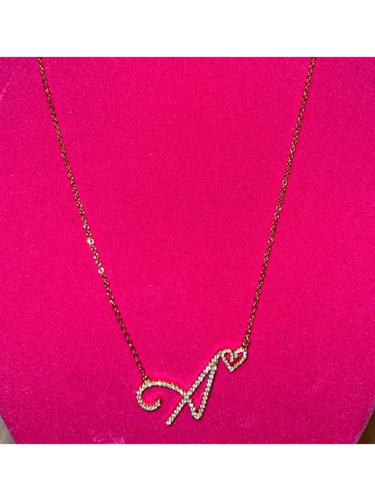 Iced Out Letter Necklace